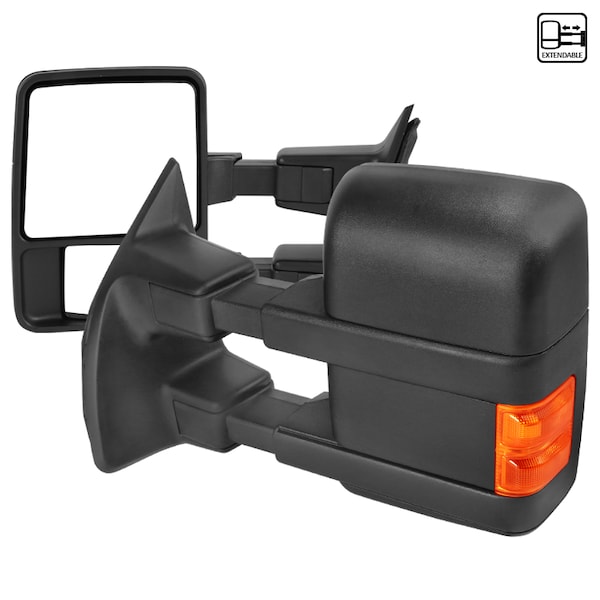 Spec-D Tuning 08-10 Ford F250 Towing Mirrors- Manual LED RMX-F25008LED-M-FS - main